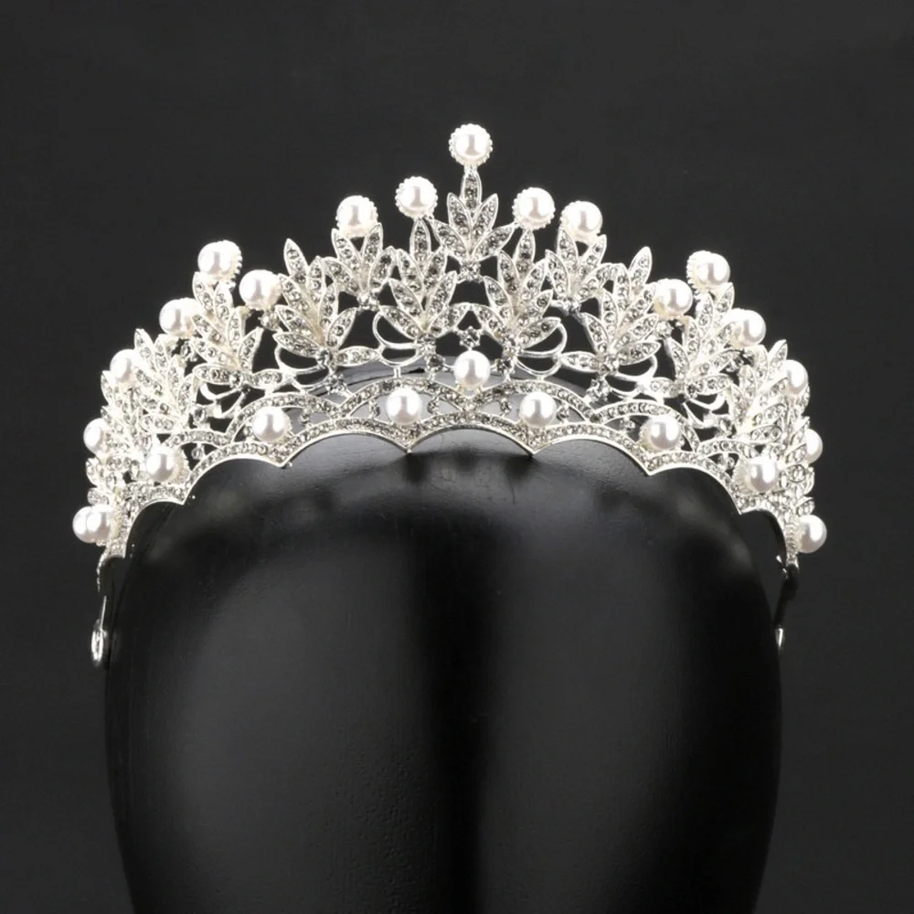 Elegant Silver and White Tiara